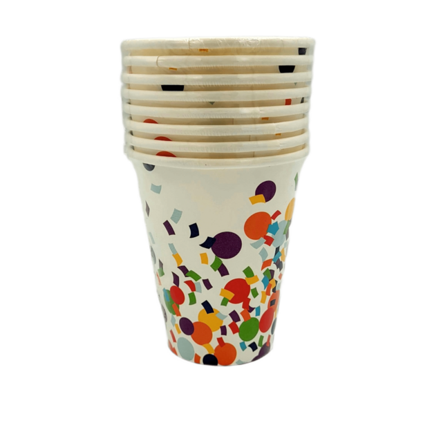 Vienkartiniai popieriniai puodeliai  Confetti , 250 ml, 8 vnt.