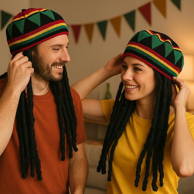 Rasta  kepurė su plaukais