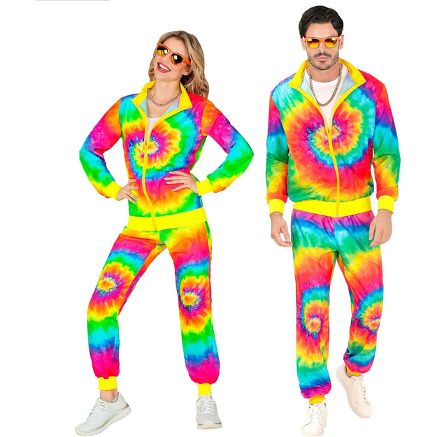 Ryškūs neoniniai „Tie-Dye“ sportiniai kostiumai suaugusiems: puikiai tiks jūsų kitam vakarėliui!