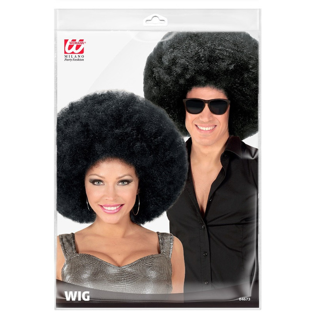 Juodas afro parukas