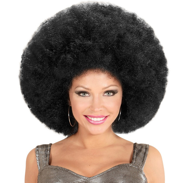 Juodas afro parukas