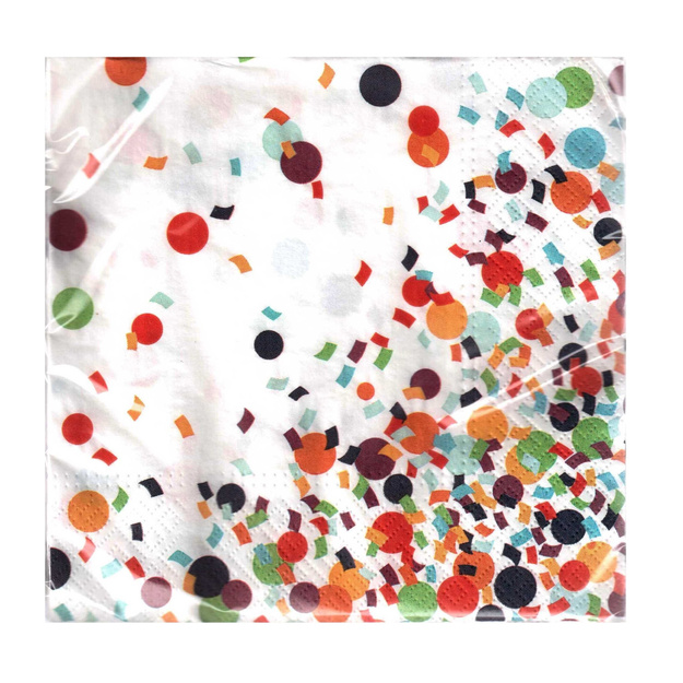 Vienkartinės popierinės servetėlės  Confetti , 33x33 cm, 20 vnt.