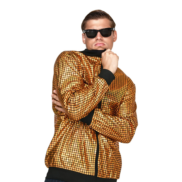 Disco stiliaus auksinė Bomber striukė