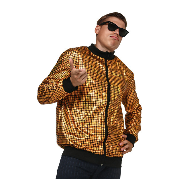 Disco stiliaus auksinė Bomber striukė