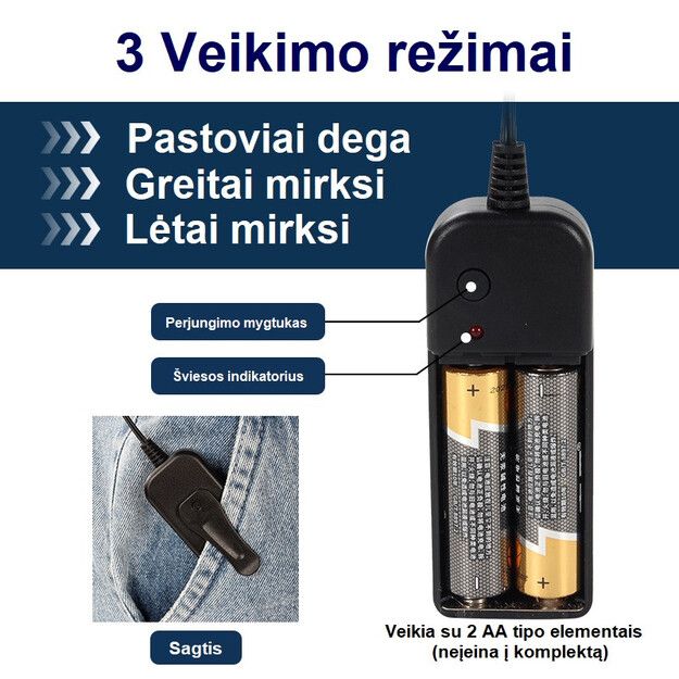 Švytinti LED kaukė