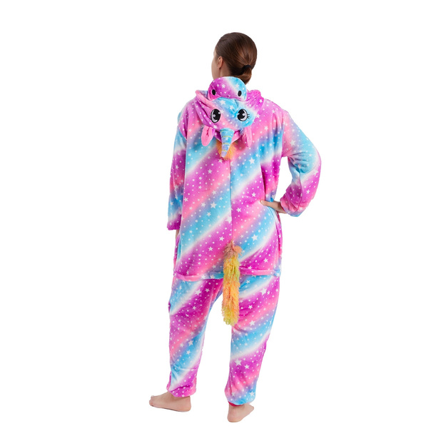 Spalvotas vienaragio kostiumas vaikams ir suaugusiems