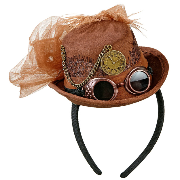 Steampunk plaukų lankelis  Mini kepurė