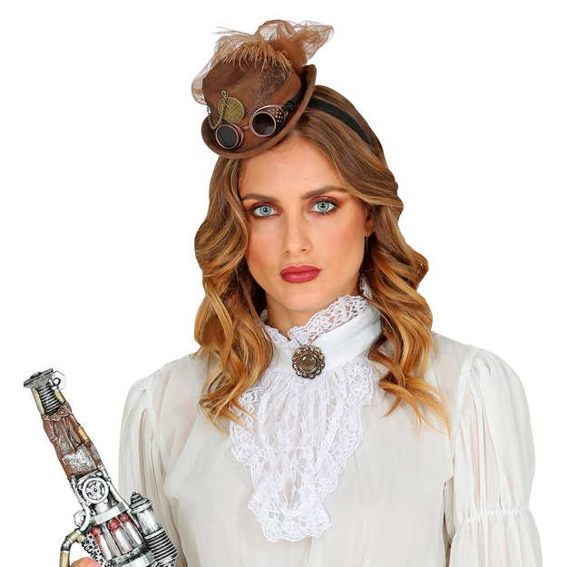 Steampunk plaukų lankelis  Mini kepurė