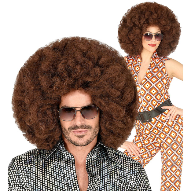Liels brūns afro parūka