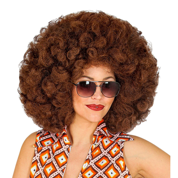 Liels brūns afro parūka