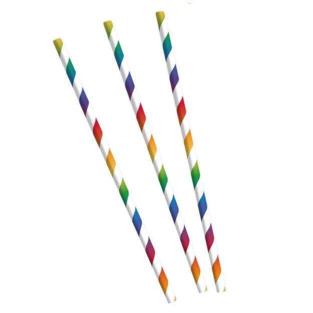 Spalvoti popieriniai šiaudeliai