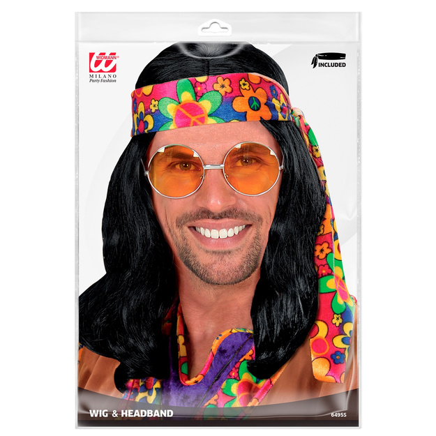 Groovy Hippie Peruka ar Spilgtu Galvaskaistu – Iemīli 60. gadu Vibu!