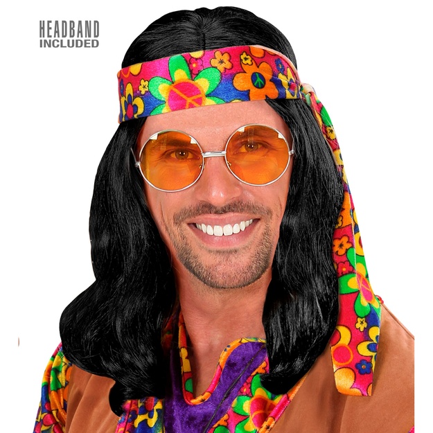 Groovy Hippie Peruka ar Spilgtu Galvaskaistu – Iemīli 60. gadu Vibu!