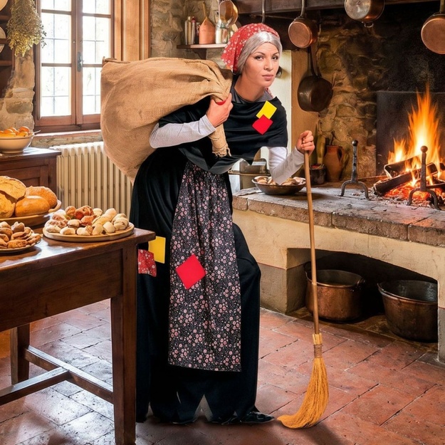 Itāļu raganas Befanas kostīms sievietēm