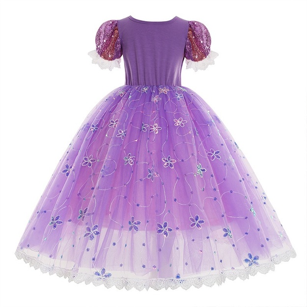 Violetinė princesės suknelė mergaitėms