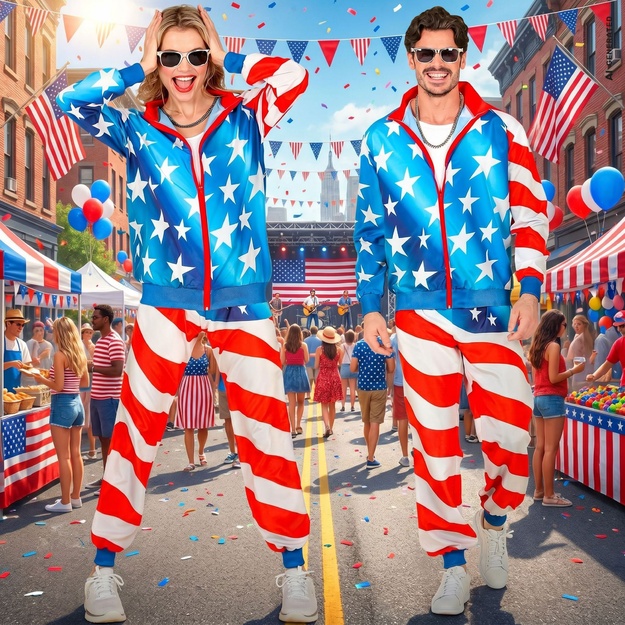 Karnavalinis sportinis kostiumas \"USA Party\"