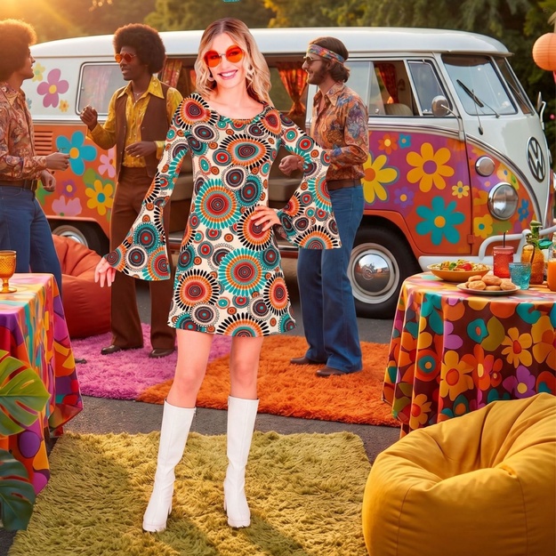 Groovy 60\'s Hippi Kleita sievietēm: Iemīli retro vibrācijas!