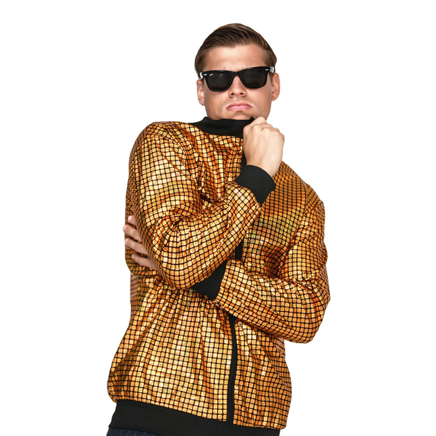 Disco stiliaus auksinė Bomber striukė