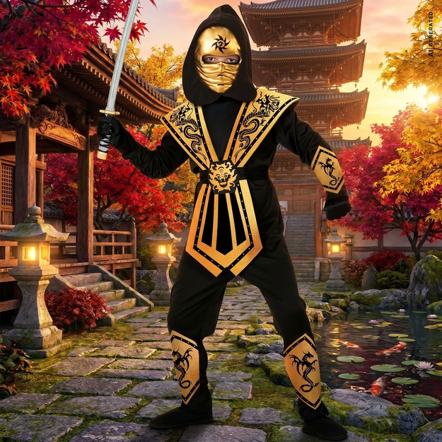 Ultimate Gold Ninja Warrior tērps zēniem
