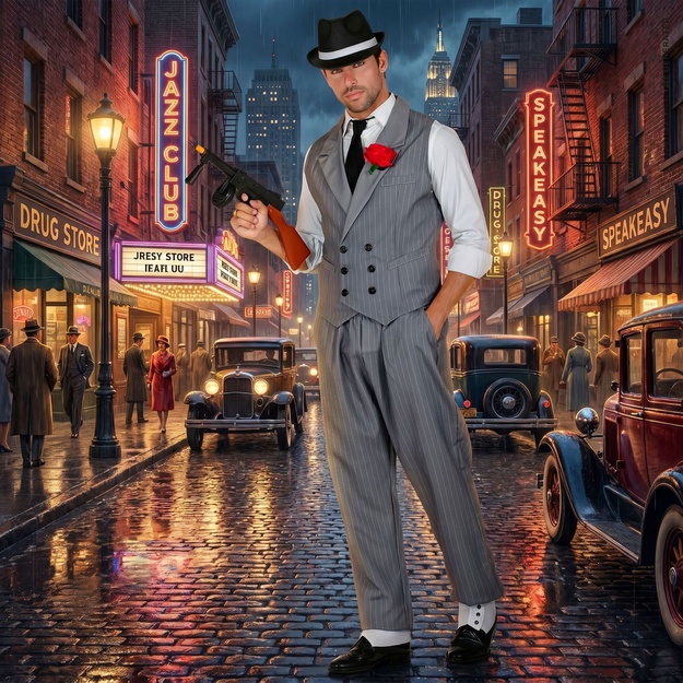 Gangsterio kostiumas vyrams